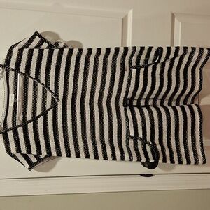 Calvin Klein Black Open Knit Swim Cover up Short Sleeve Dress size Small/ Medium